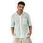 COTTON MESH BUTTON DOWN SHIRT